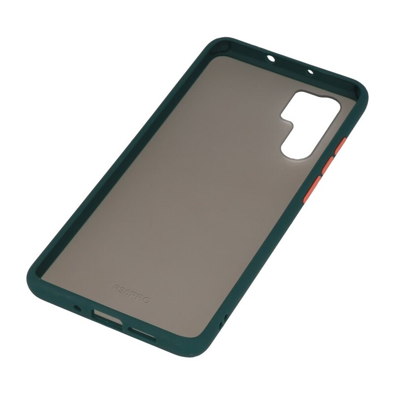 Funda dura combinada de colores para Huawei P30 Pro Verde Oscuro