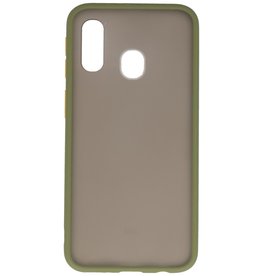 Funda rígida combinada de colores para Samsung Galaxy A20e Verde