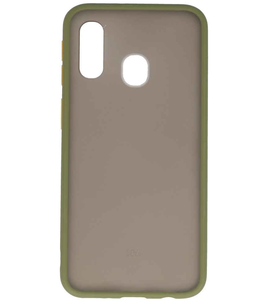 Funda rígida combinada de colores para Samsung Galaxy A20e Verde