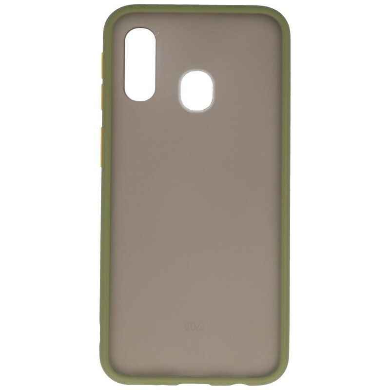 Funda dura combinada de colores para Samsung Galaxy A40 Verde