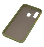 Funda dura combinada de colores para Samsung Galaxy A40 Verde