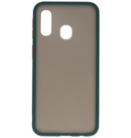 Funda dura combinada de colores para Samsung Galaxy A40 Verde oscuro