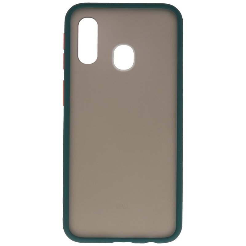 Funda dura combinada de colores para Samsung Galaxy A40 Verde oscuro