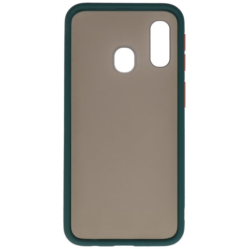 Funda dura combinada de colores para Samsung Galaxy A40 Verde oscuro