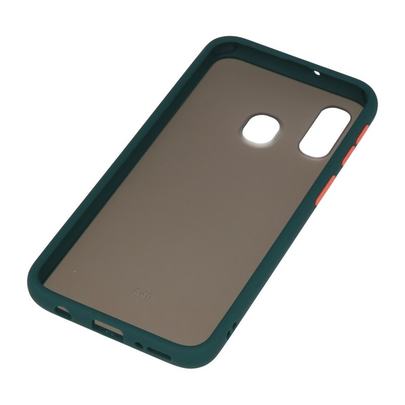 Funda dura combinada de colores para Samsung Galaxy A40 Verde oscuro
