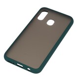 Funda dura combinada de colores para Samsung Galaxy A40 Verde oscuro