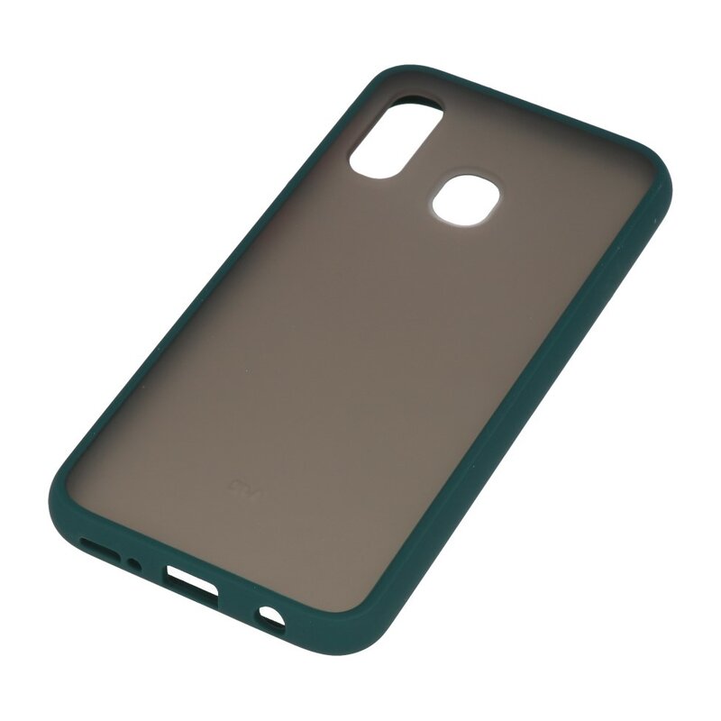 Funda dura combinada de colores para Samsung Galaxy A40 Verde oscuro
