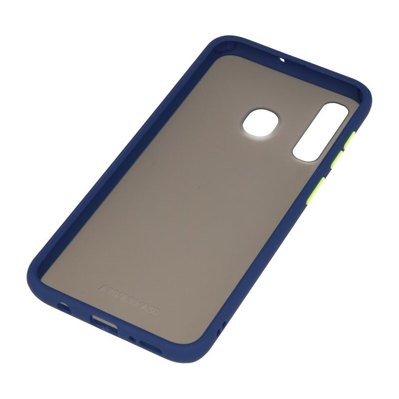 Funda rígida combinada de colores para Samsung Galaxy A30 Azul