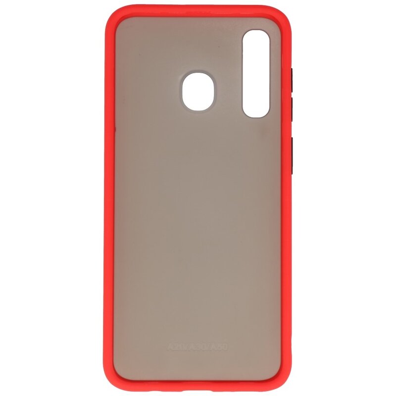 Funda rígida combinada de colores para Samsung Galaxy A30 Rojo
