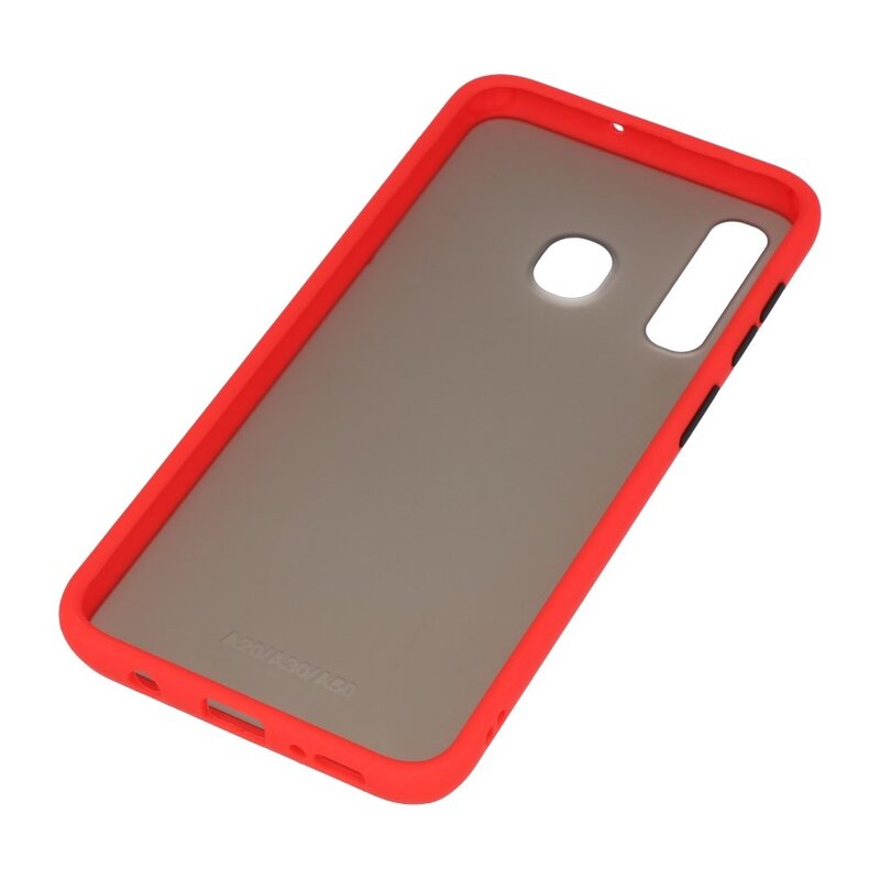 Funda rígida combinada de colores para Samsung Galaxy A30 Rojo