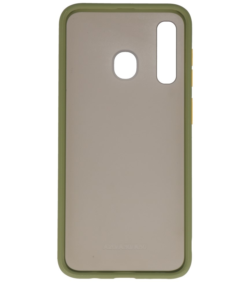 Étui rigide à combinaison de couleurs pour Samsung Galaxy A30 Vert