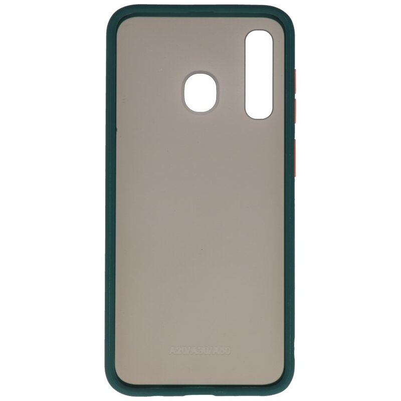 Funda dura combinada de colores para Samsung Galaxy A30 Verde oscuro