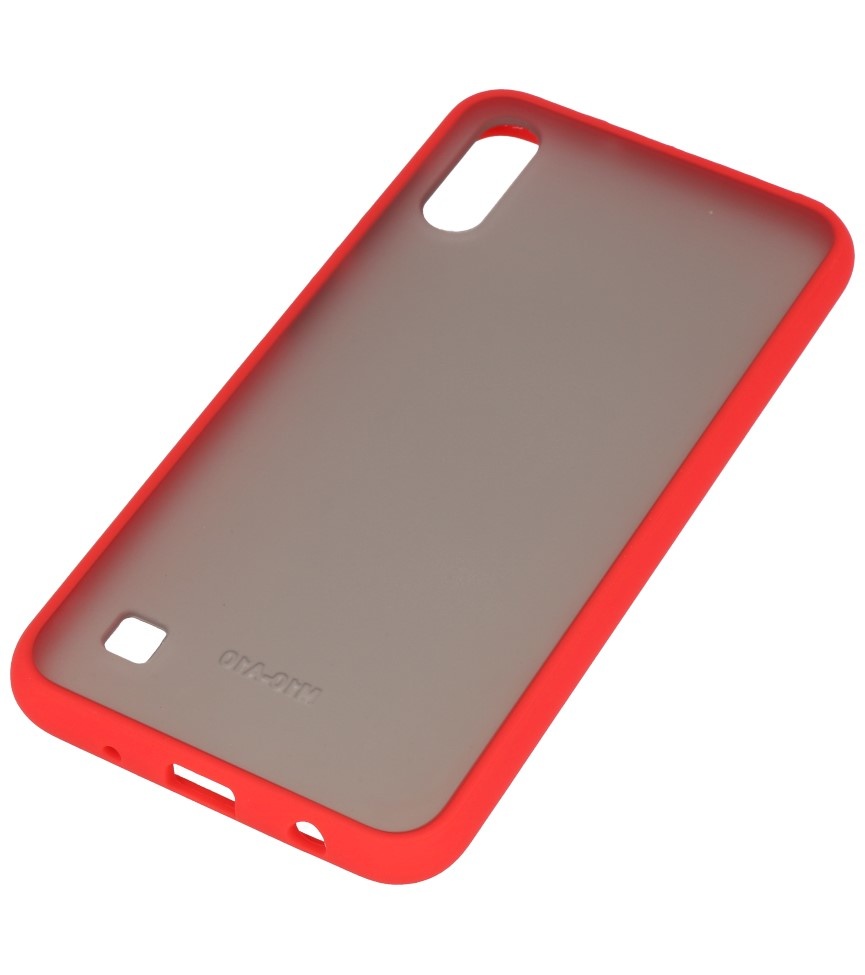 Funda dura combinada de colores para Samsung Galaxy A10 Rojo