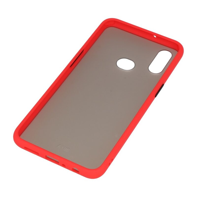 Funda rígida combinada de colores para Samsung Galaxy A10s Rojo