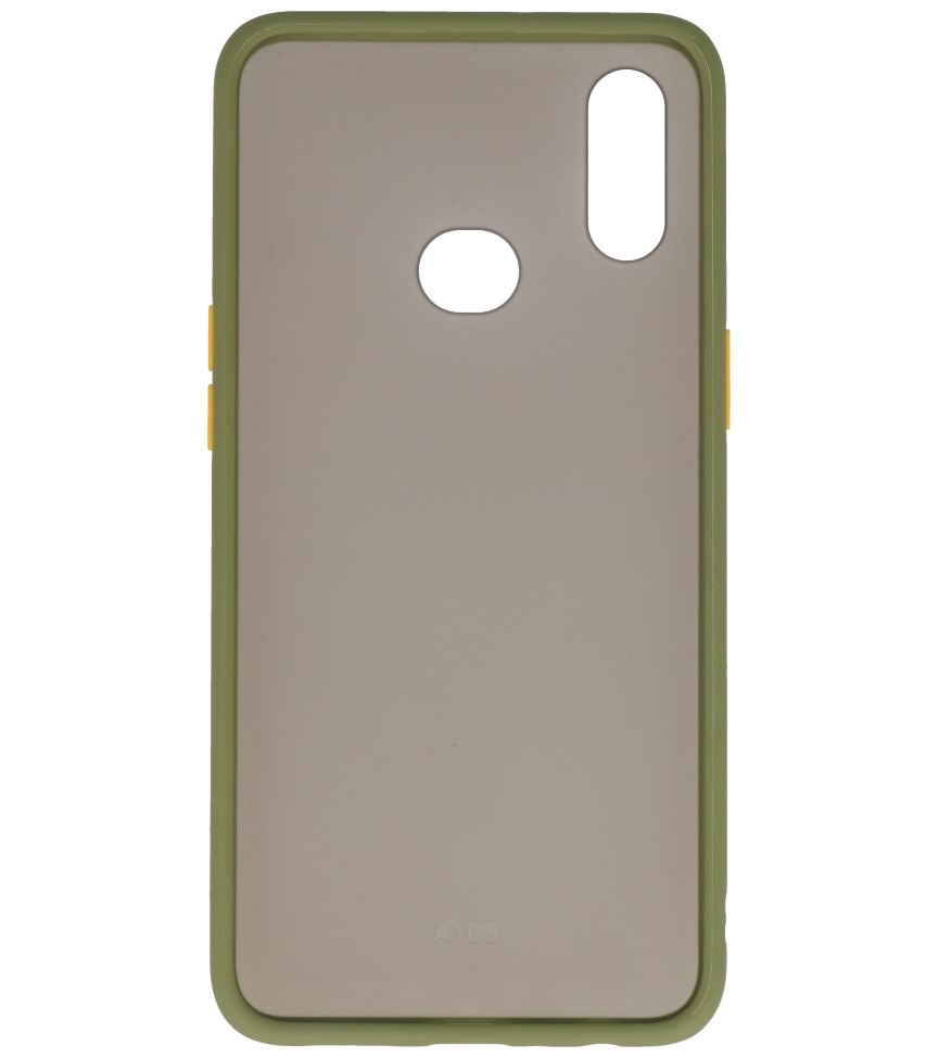 Funda rígida combinada de colores para Samsung Galaxy A10s Verde