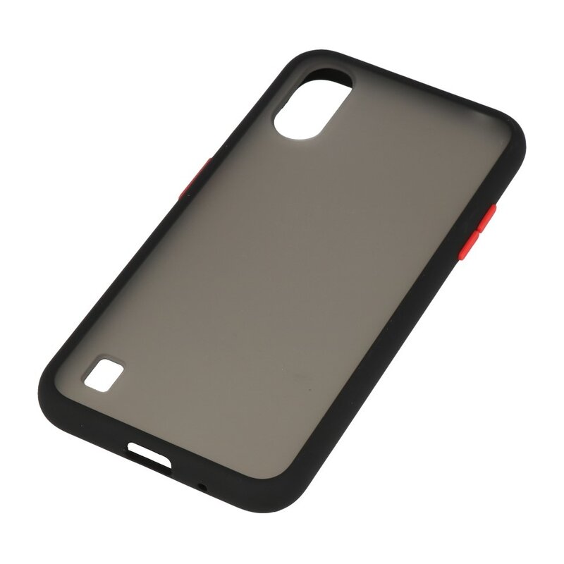 Funda dura combinada de colores para Samsung Galaxy A01 Negro