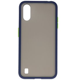 Funda rígida combinada de colores para Samsung Galaxy A01 Azul