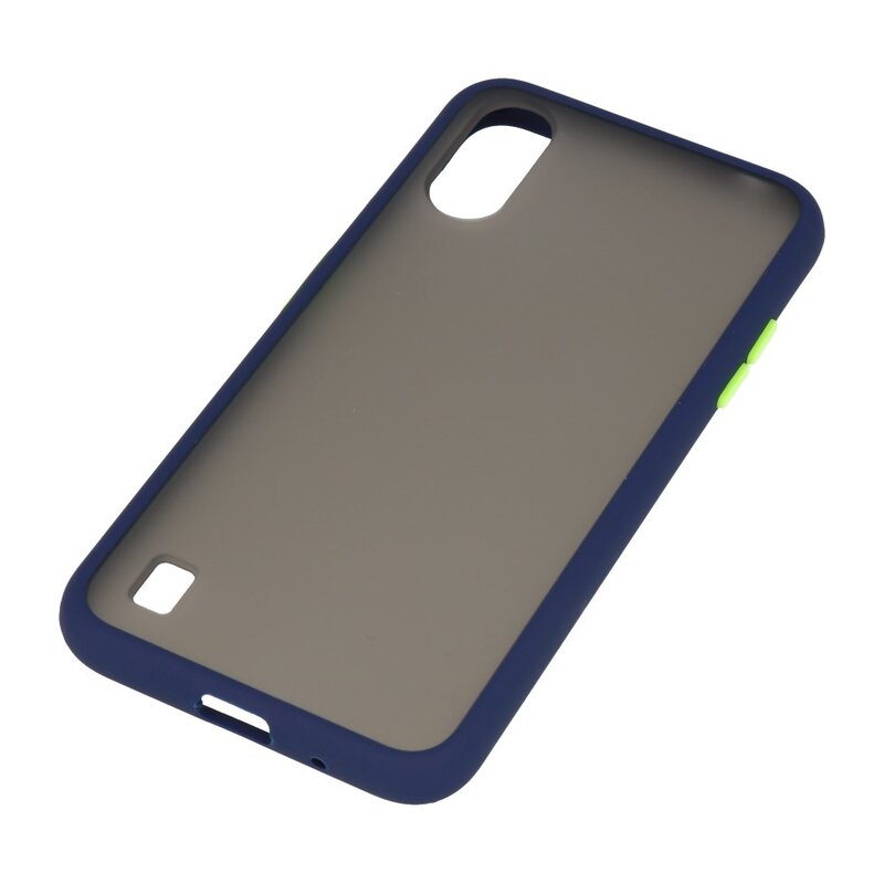 Étui rigide à combinaison de couleurs pour Samsung Galaxy A01 Bleu