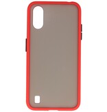 Funda dura combinada de colores para Samsung Galaxy A01 Rojo