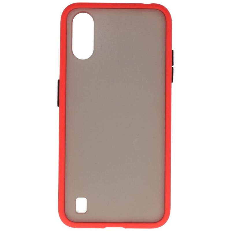 Funda dura combinada de colores para Samsung Galaxy A01 Rojo
