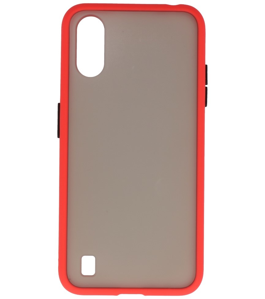 Étui rigide à combinaison de couleurs pour Samsung Galaxy A01 Rouge