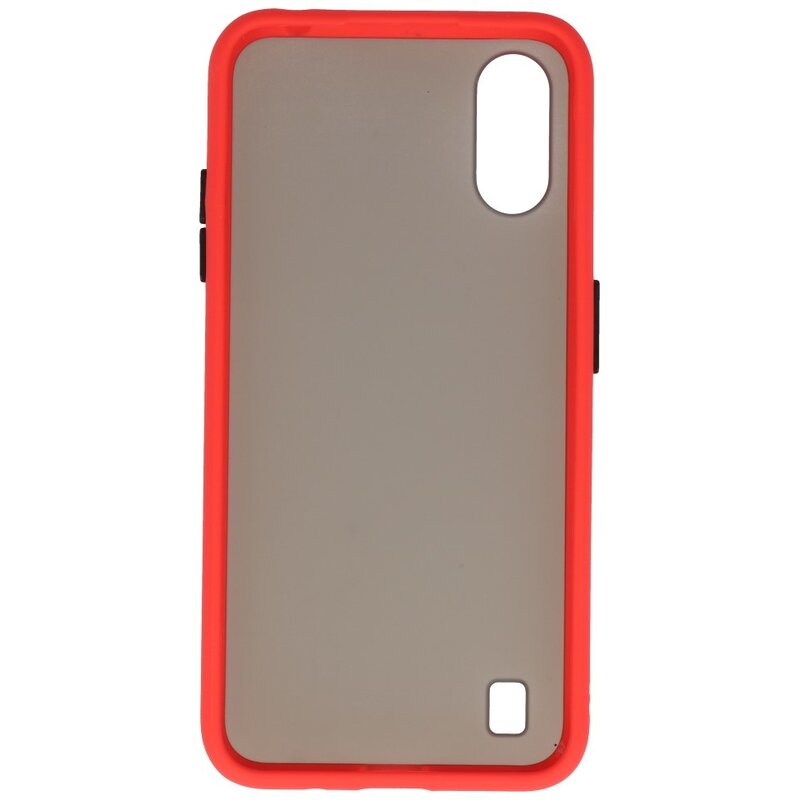 Funda dura combinada de colores para Samsung Galaxy A01 Rojo