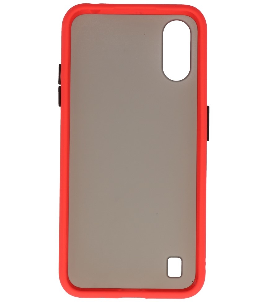 Funda dura combinada de colores para Samsung Galaxy A01 Rojo