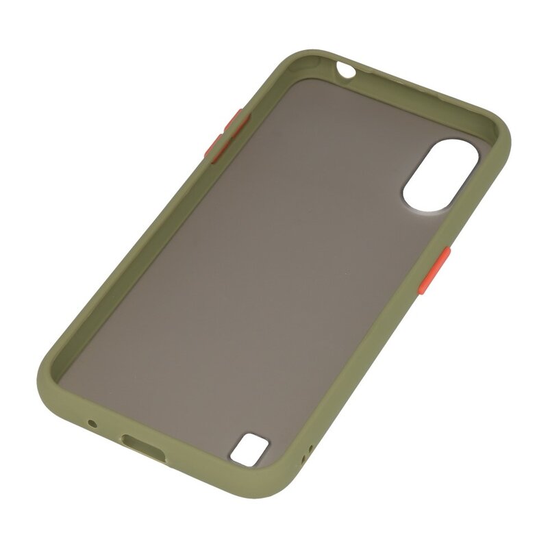 Funda rígida combinada de colores para Samsung Galaxy A01 Verde