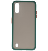 Funda dura combinada de colores para Samsung Galaxy A01 Verde oscuro