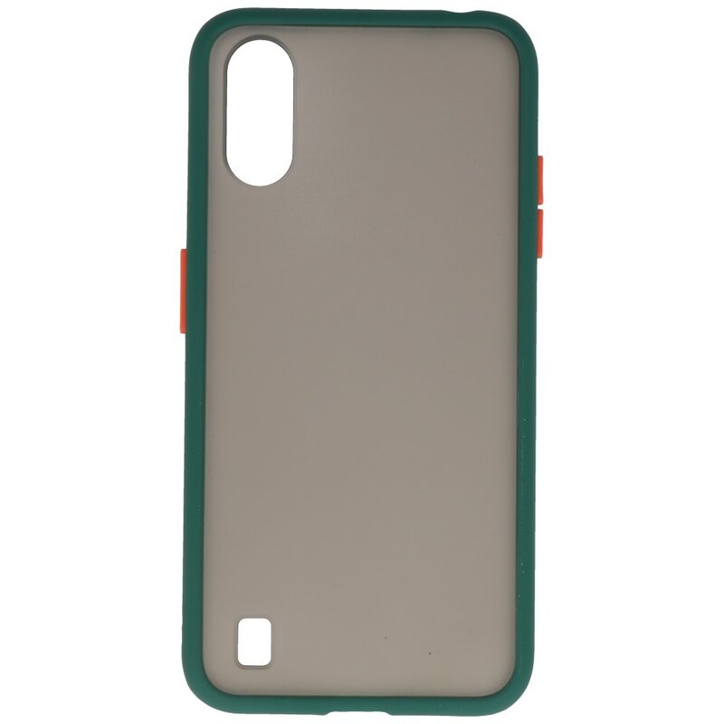Funda dura combinada de colores para Samsung Galaxy A01 Verde oscuro