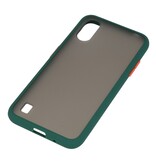 Funda dura combinada de colores para Samsung Galaxy A01 Verde oscuro