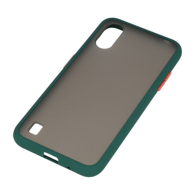 Étui rigide à combinaison de couleurs pour Samsung Galaxy A01 vert foncé