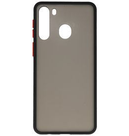 Funda rígida combinada de colores para Samsung Galaxy A21 Negro