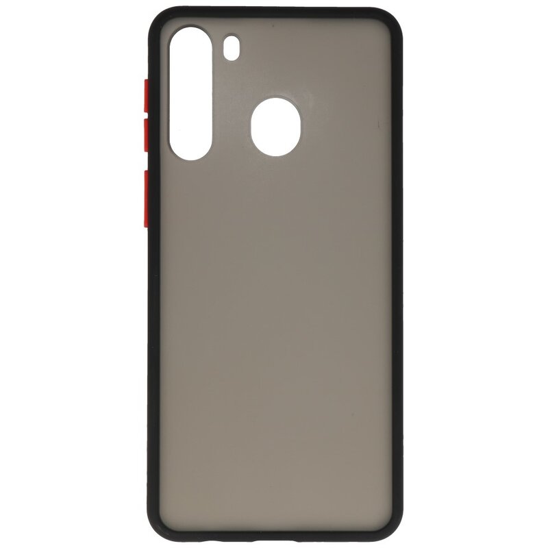 Funda rígida combinada de colores para Samsung Galaxy A21 Negro