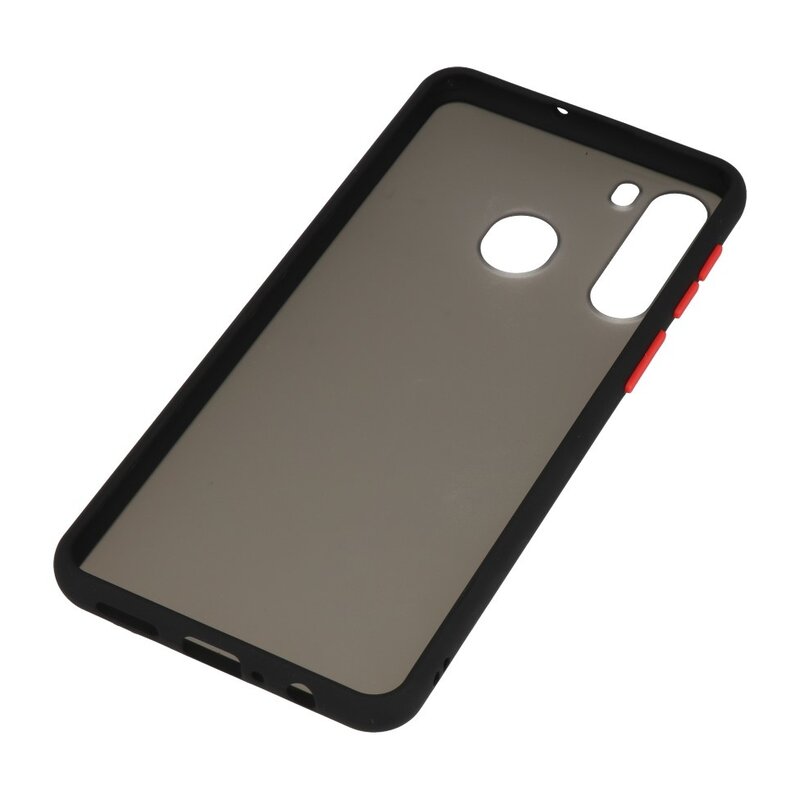 Funda rígida combinada de colores para Samsung Galaxy A21 Negro