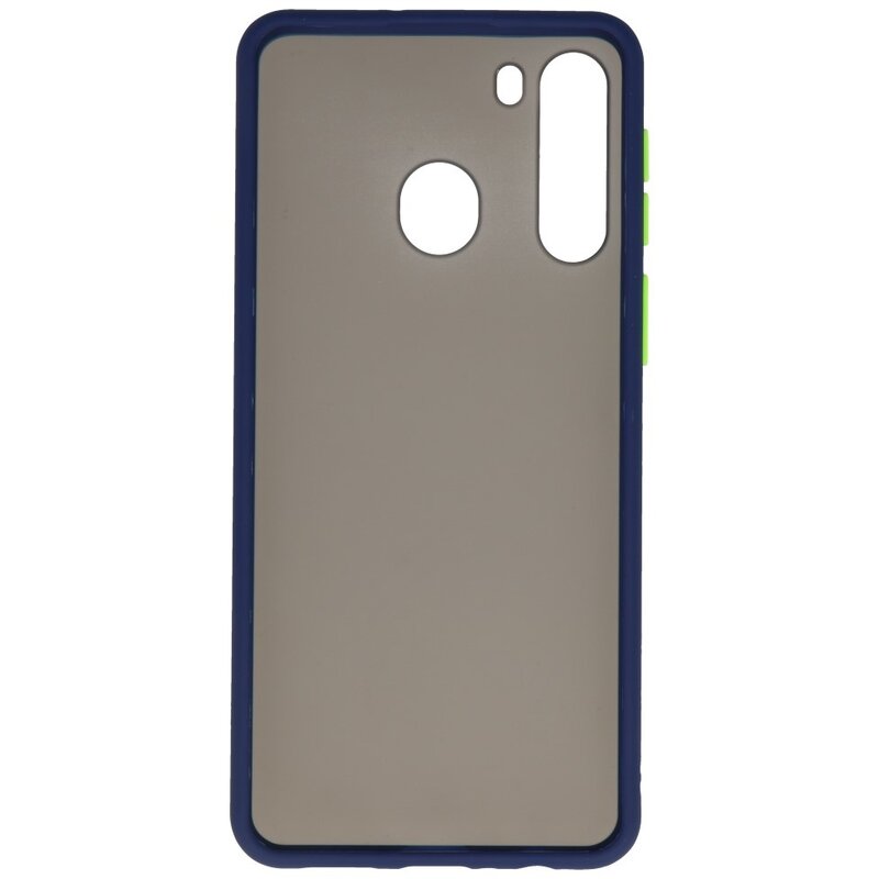 Étui rigide à combinaison de couleurs pour Samsung Galaxy A21 Bleu