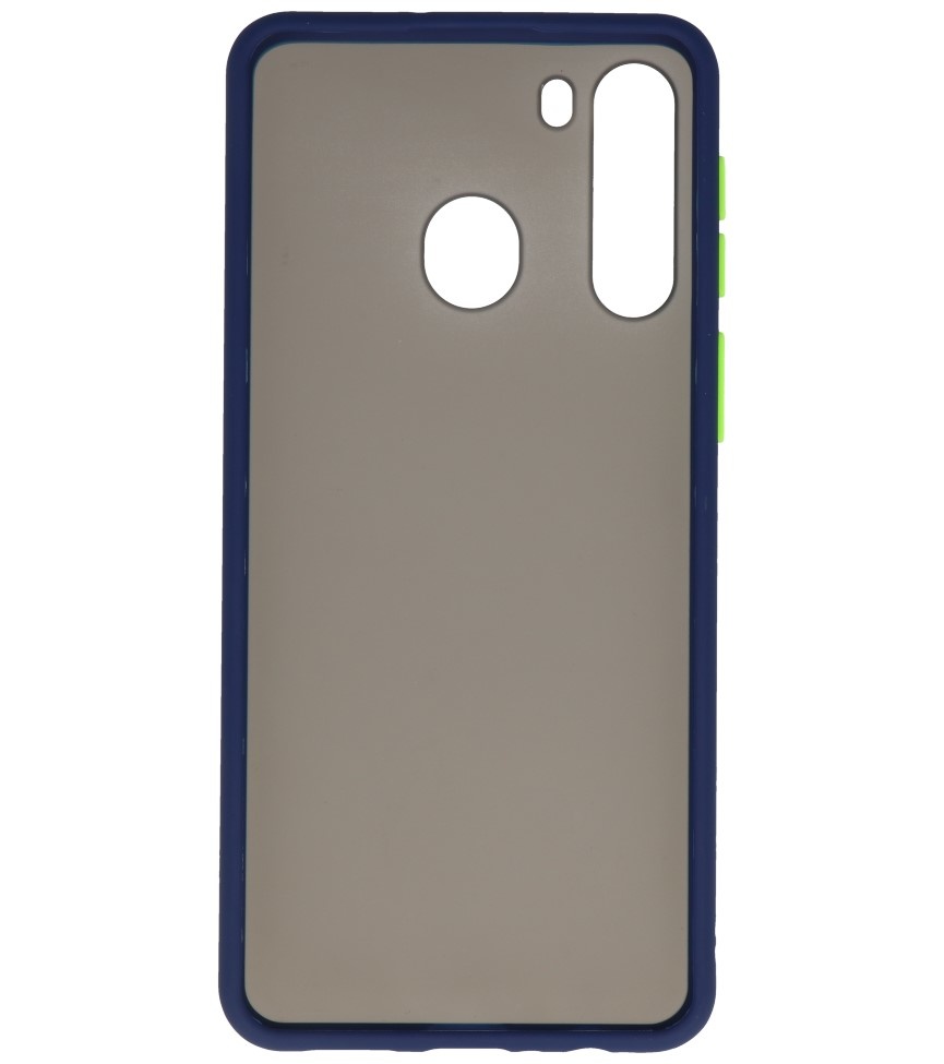 Funda dura combinada de colores para Samsung Galaxy A21 Azul