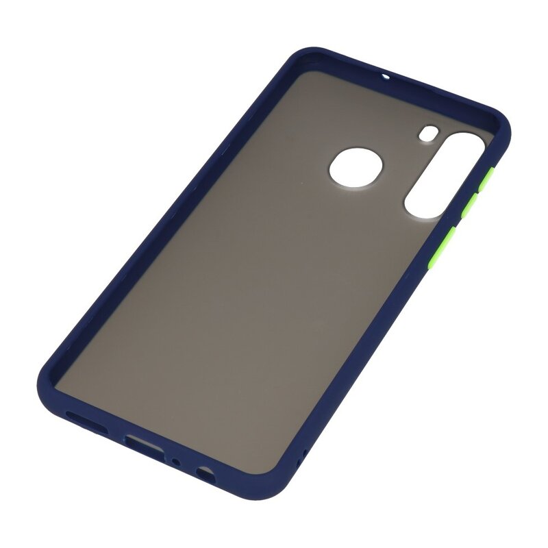 Étui rigide à combinaison de couleurs pour Samsung Galaxy A21 Bleu