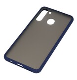 Étui rigide à combinaison de couleurs pour Samsung Galaxy A21 Bleu