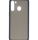 Funda dura combinada de colores para Samsung Galaxy A21 Azul