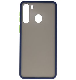 Funda dura combinada de colores para Samsung Galaxy A21 Azul