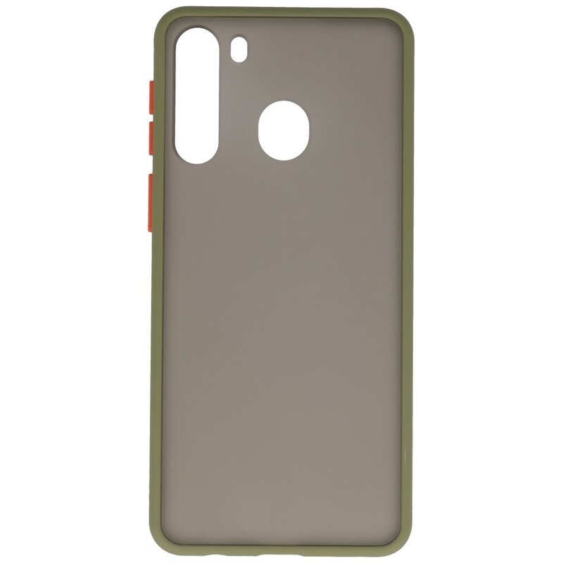 Funda dura combinada de colores para Samsung Galaxy A21 Verde