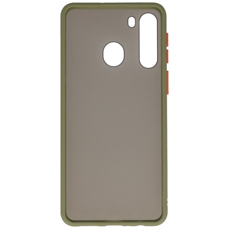Funda dura combinada de colores para Samsung Galaxy A21 Verde