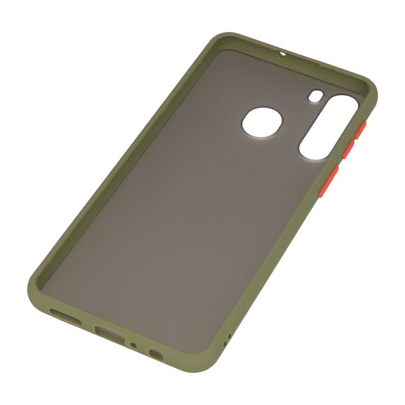 Funda dura combinada de colores para Samsung Galaxy A21 Verde