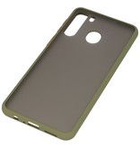 Funda dura combinada de colores para Samsung Galaxy A21 Verde