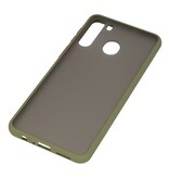 Funda dura combinada de colores para Samsung Galaxy A21 Verde
