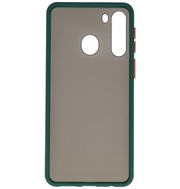 Funda dura combinada de colores para Samsung Galaxy A21 Verde Oscuro