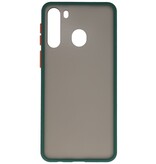 Funda dura combinada de colores para Samsung Galaxy A21 Verde Oscuro