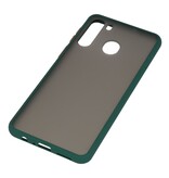 Funda dura combinada de colores para Samsung Galaxy A21 Verde Oscuro