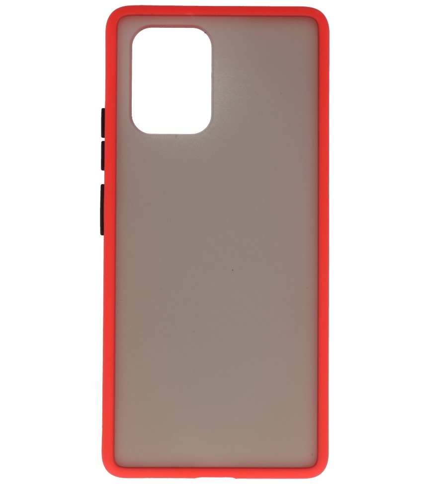 Funda rígida combinada de colores para Samsung Galaxy A81 Rojo